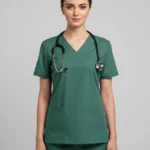 Women's Cotton Green Scrub Top