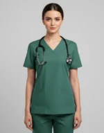 Women's Cotton Green Scrub Top