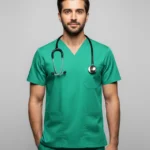Men's Cotton Green Scrub Top