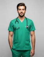 Men's Cotton Green Scrub Top
